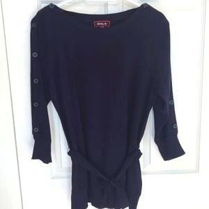 NWOT ☆ Dahia Navy Blue Tie Waist Sweater Size L